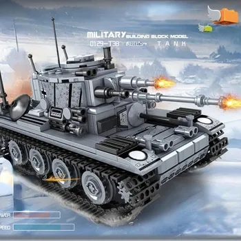 Stavebnice LEGO Modely vojenské techniky T34 a T38 s pohyblivou strukturou | styl lego - BLK-0129