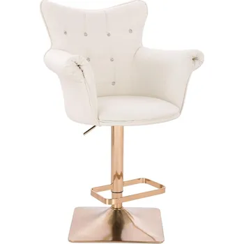 Barová židle Barová židle ekokůže Nuuk základna zlatá - bílé