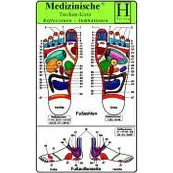 Reflexzonen Indikationen -Füße- ( 4 Karten-Set ). Medizinische Taschen-Karte