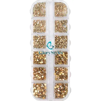 GloryStyles Sada kamínků na nehty 06 - champagne gold