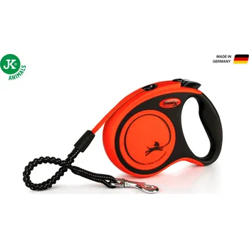 Vodítko pro psa Flexi Xtreme Tape (pásek), velikost S, oranžová, 5 m/20 kg, samonavíjecí vodítko pro psy