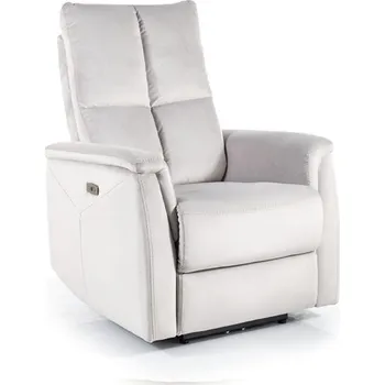 Křeslo Neo Velvet - relaxační křeslo elektrické - látka SVĚTLE ŠEDÁ -Bluvel 03, Nosnost 150kg (S) (NEPTUNVJSZ) (K150)