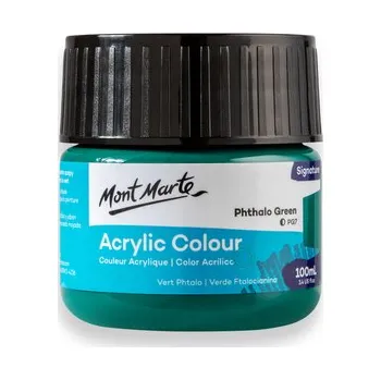 Vodová barva Mont Marte akrylová barva,100ml, ftalátová zelená (Phthalo Green)