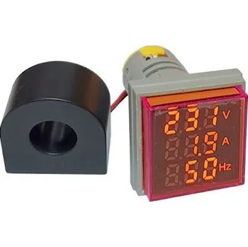 AD16-22VAHZS, panelový MP 60-500VAC+0-100AAC, 20-80Hz, červený