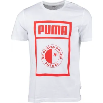 Pánské triko Puma SLAVIA PRAGUE GRAPHIC TEE XL Bílá, Červená