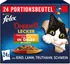 Krmivo pro kočku Purina Felix Fantastic Adult kapsička Duo Beef with Poultry and Green Beans/Lamb with Chicken and Tomatoes/Turkey with Duck and Carrots/Pork with Venison and Zucchini 24x 85 g