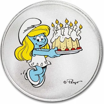 9Fine Mint Šmoulové Šmoulinka Happy Birthday 1 oz Colorized