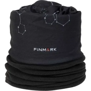 Šátek Multifunkční šátek s fleecem Finmark FSW-203 OS Černá, Šedá