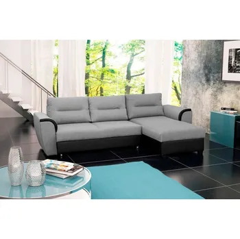 Sedací souprava Falco Rohová sedací souprava Tommy, rozkládací s úložným prostorem, pravá, šedá Inari 91černá Soft 11