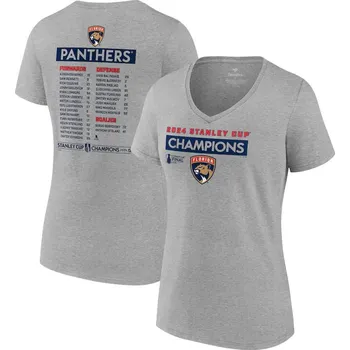 Dámské tričko Fanatics Dámské tričko Florida Panthers NHL 2024 Stanley Cup Champions Roster V-Neck Velikost: XXL