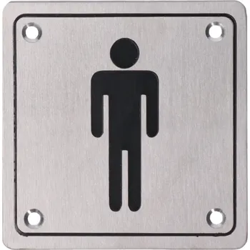 Piktogram z nerezové oceli Páni, čtvercový, kartáčovaná nerezová ocel K320 / AISI304