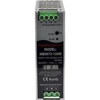 Napájecí zdroj pro osvětlení Berge Napájecí zdroj pro LED na DIN lištu - 10A - 120W - 12V DC