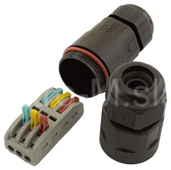 Kabelová spojka IP68 typ I 3x2,5mm 250V 16A bezšroubová rychlosvorka 4739727