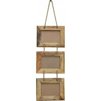 Rám na obraz Indický nábytek - Fotorámečky pro více fotografií Devi 22x65 z mangového dřeva Mango natural