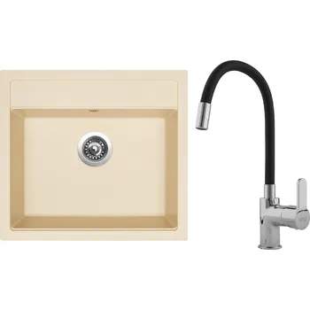 Kuchyňský dřez Set Sinks G8950 (dřez Solo 560 Sahara 50 + baterie Flexia lesklá)