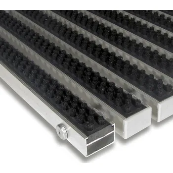 Rohožka Černá hliníková čistící kartáčová venkovní vstupní rohož Alu Super - 60 x 90 x 2,2 cm