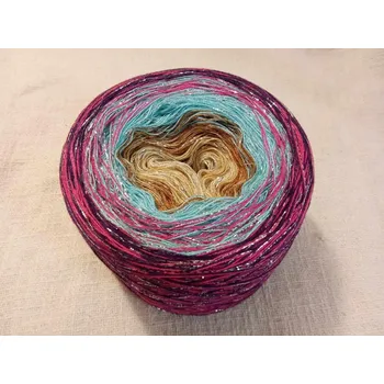 Příze Twister 2-nitka 1200m s lurexem (Duhové klubko s lurexem Twister)