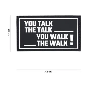 Nášivka Gumová nášivka 101 Inc nápis You talk, The talk - černá