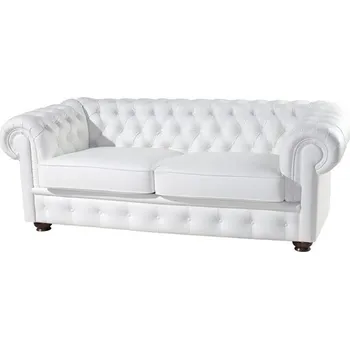 Pohovka Rozkládací trojmístná pohovka JERONÝM, kůže Potah: kůže Madras white