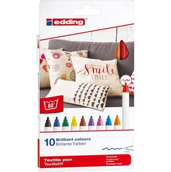 Edding Fixy na textil sada (1mm) základní barvy (10ks)