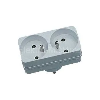 Elektrická zásuvka rozbočka 2x10A přímá L160