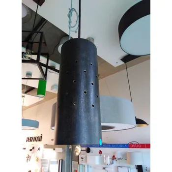 VÝPRODEJ VZORKU Aulix závěsné svítidlo TOLO E14 stínidlo 100mm s otvory, délka 25cm, imitace rzi + zlatá patina, kabel textilní hnědý bez rozety