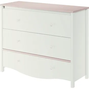 Komoda Dětská komoda ELISA MI-16, 3S bílá/růžová