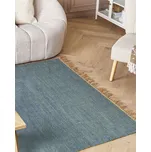 Koberec modrý jutový 160 x 230 cm ručně tkaný s třásněmi boho ložnice chodba Beliani