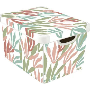 Box s víkem Deco Stockholm L 39,5x29,5x23,5cm Modern Leaves