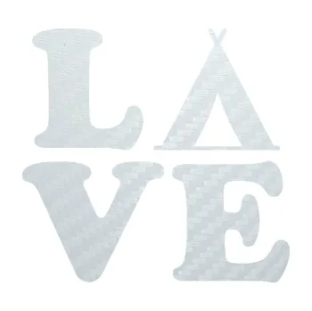 Samolepící dekorace Love camping 002 stanování (51 - 3D karbon bílý) SAMOLEPKA NA AUTO, NÁLEPKA, FÓLIE, POLEP, TUNING, VLASTNÍ TEXT, TISK, AUTOSAMOLEPKY.cz, POLEPY, OBRÁZEK, LOGO, 3D STICKERS