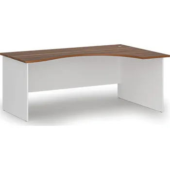 Psací stůl B2B Partner Ergonomický kancelářský psací stůl PRIMO WHITE, 180x120 cm, pravý, bílá/ořech