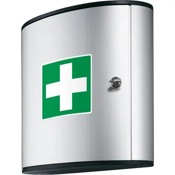 Lékárnička B2B Partner Hliníková lékárnička na zeď, 40 x 30 x 12 cm, s náplní DIN 13169