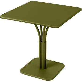Zahradní stůl Zelený kovový stůl Fermob Luxembourg Pedestal 71 x 71 cm - odstín pesto