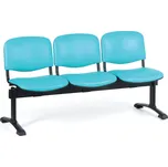 Antares Kožená lavice do čekáren VIVA, 3-sedák, tyrkysová