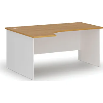 Psací stůl B2B Partner Rohový kancelářský psací stůl PRIMO WHITE, 160x120 cm, levý, bílá/buk