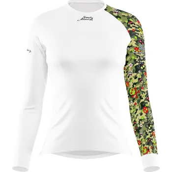 Dámské funkční triko s dlouhým rukávem CAMO bílá Bamboo Heavy - Zelená / L