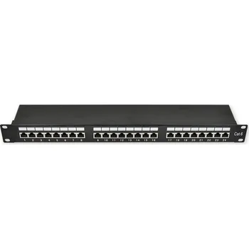 Rozvaděč PP-160 24P,C6,S - 19" patch panel, 1U, 24x RJ45 CAT6 STP