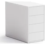 PLAN Kancelářský přístavný kontejner BLOCK White, 4 zásuvky, bílá