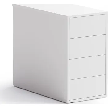 Psací stůl PLAN Kancelářský přístavný kontejner BLOCK White, 4 zásuvky, bílá