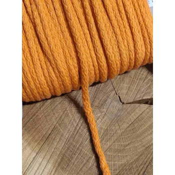 Šňůra oděvní bavlněná 4 mm barva oranžová