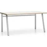 PLAN Kancelářský psací stůl SINGLE LAYERS bez přepážek, dub přírodní / dub mořený