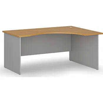 Psací stůl B2B Partner Ergonomický kancelářský psací stůl PRIMO GRAY, 160x120 cm, pravý, šedá/buk