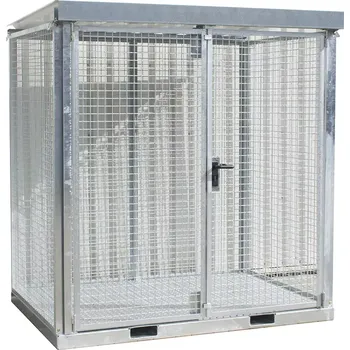 Klec pro skladování tlakových lahví s pevnou podlahou, 211,5 × 157 × 226 cm