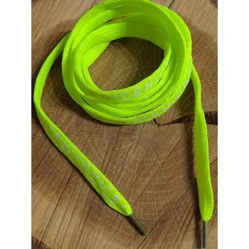 Oděvní šňůra plochá s koncovkami do kapucí žlutá neon