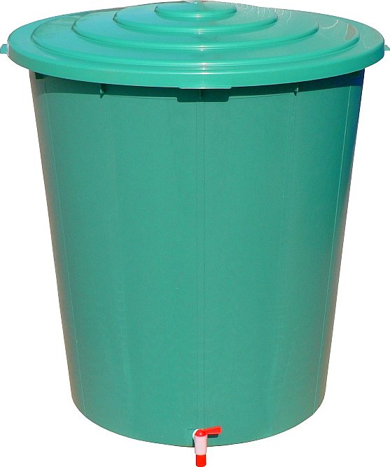 B2B Partner Plastový zahradní sud na dešťovou vodu, 300 L, výpustný kohoutek, víko