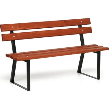 Zahradní lavice B2B Partner Parková lavička STANDARD s opěradlem, 1500 mm, mahagon tmavý