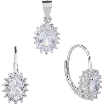 Souprava šperků Bealio BEALIO Stříbrná souprava KRÁLOVSKÁ JEMNÁ bílá 03-07198-2486