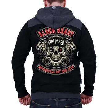 Pánská mikina mikina s kapucí pánské - RASCAL PREMIUM - BLACK HEART - 17097 - 3XL