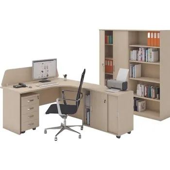 B2B Partner Sestava kancelářského nábytku MIRELLI, typ C, pravá, bříza