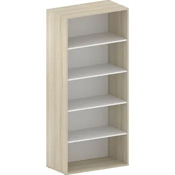 B2B Partner Kancelářský regál FUTURE, 850 x 450 x 1900 mm, bílá/dub